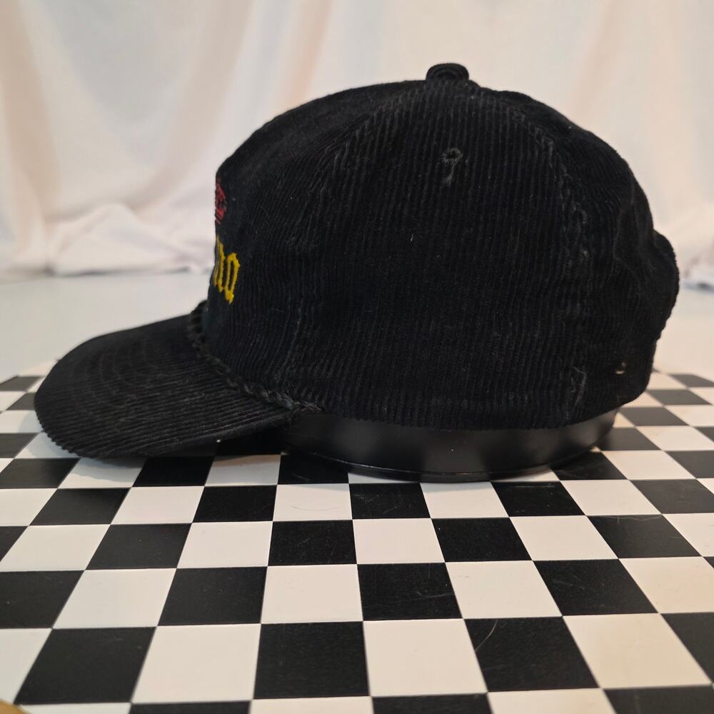 Vintage Corona Extra‎ Black Corduroy Spellout Rope Snapback Hat OSFA - Picture 3 of 7